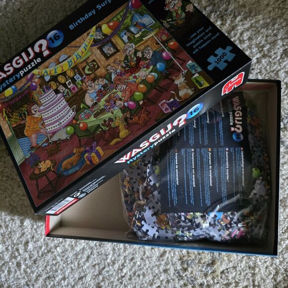 COMPLETE WASGIJ? 16 BIRTHDAY SURPRISE 1000 PC MYSTERY Jigsaw PUZZLE - Picture 2 of 3
